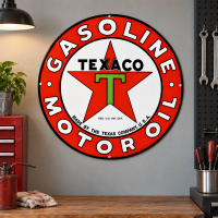 Texaco Gasoline and Motor Oil Metal Sign - 30" Round
