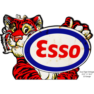 Esso Metal Sign - Tiger Gas and Motor Oil