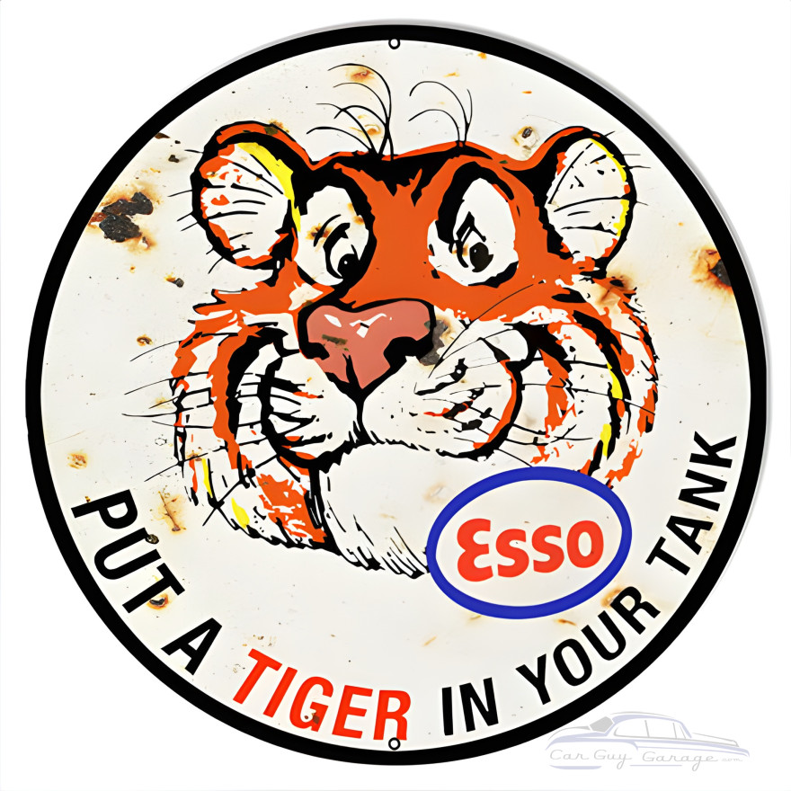 Esso Put A Tiger In Your Tank Metal Sign - 15" Round Esso Put A Tiger In Your Tank Metal Sign - 15" Round