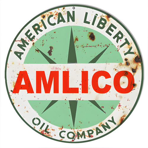 American Liberty Oil Company Metal Sign - 14" Round