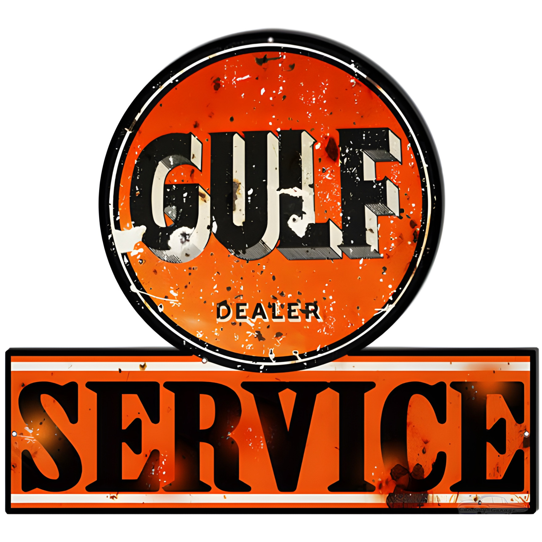 Vintage Gulf Dealer Service Metal Sign