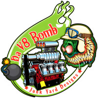 Da V8 Bomb Cut Out Metal Sign - 14" x 14"