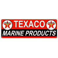 Texaco Marine Products Metal Sign - 12" x 36"