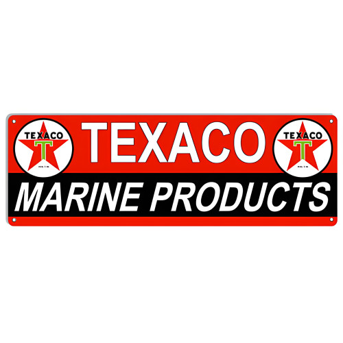 Texaco Marine Products Metal Sign - 12" x 36"