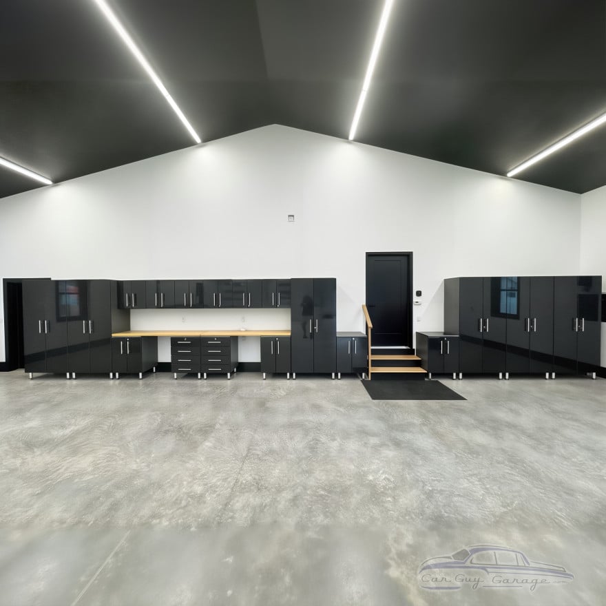 Black Modular 20-Piece Garage Cabinet System with Workbench