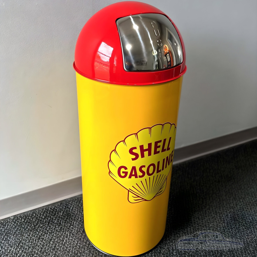 Shell Gasoline Metal Garbage Can Shell Gasoline Metal Garbage Can