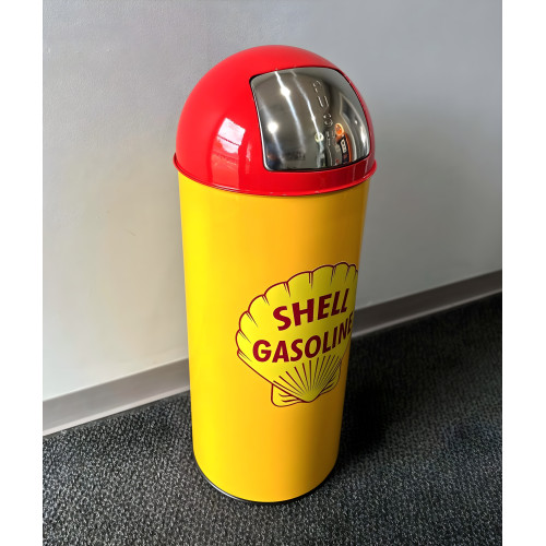 Shell Gasoline Metal Garbage Can