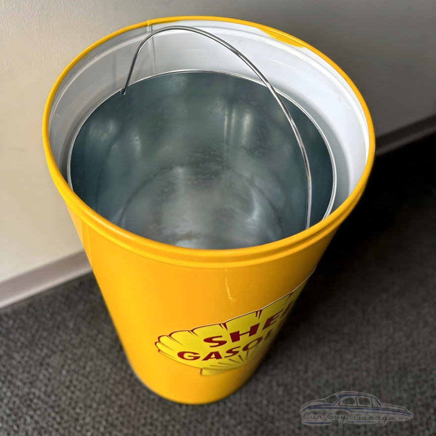 Shell Gasoline Metal Garbage Can Shell Gasoline Metal Garbage Can