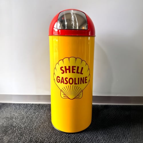 Shell Gasoline Metal Garbage Can