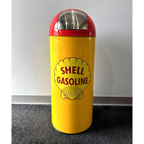 Shell Gasoline Metal Garbage Can