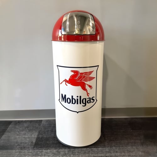 Mobilgas Metal Garbage Can