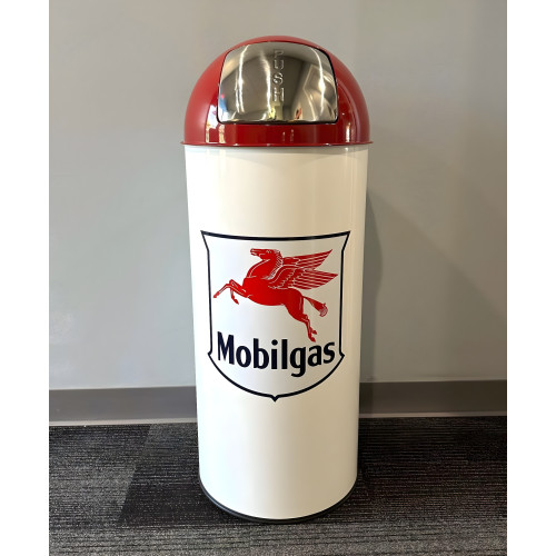 Mobilgas Metal Garbage Can