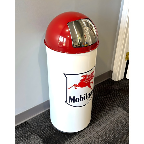 Mobilgas Metal Garbage Can