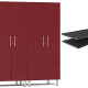 Red Modular 2 Closet Cabinets and 2 extra shelves Red Modular 2 Closet Cabinets and 2 extra shelves