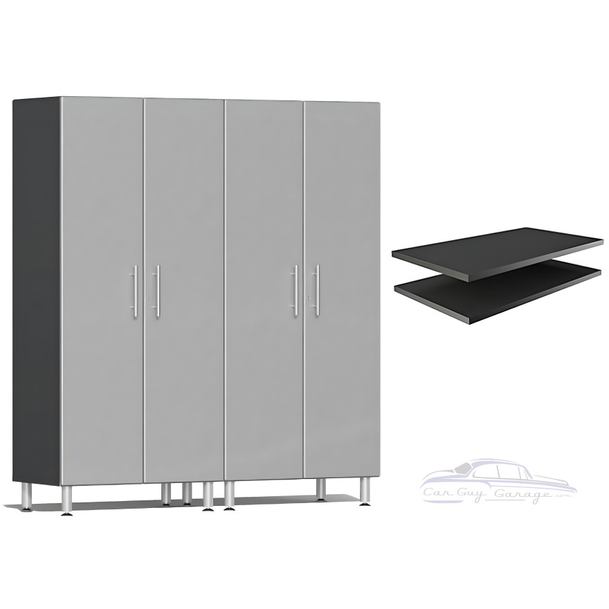 Silver Modular 2 Closet Cabinets and 2 extra shelves Silver Modular 2 Closet Cabinets and 2 extra shelves