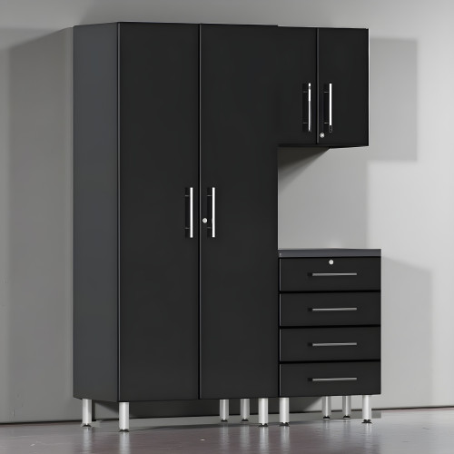 Black Modular 3-Piece Cabinet Set