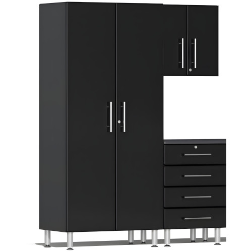 Black Modular 3-Piece Cabinet Set
