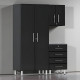 Black Modular 3-Piece Cabinet Set