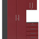 Red Modular 3-Piece Cabinet Set Red Modular 3-Piece Cabinet Set