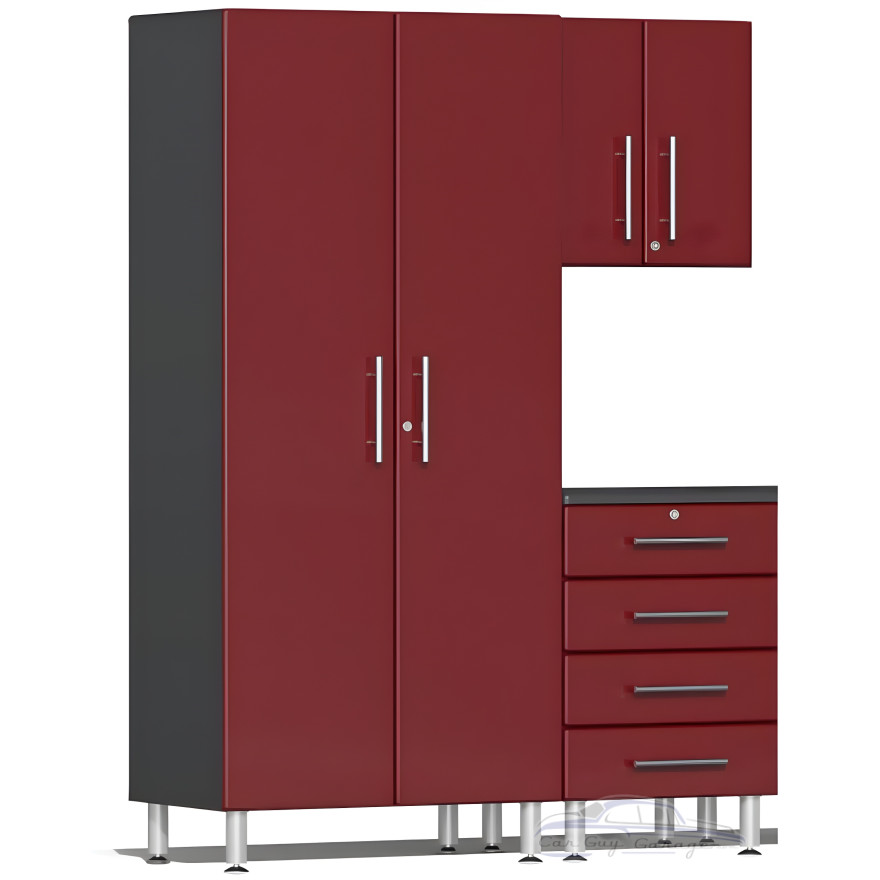 Red Modular 3-Piece Cabinet Set Red Modular 3-Piece Cabinet Set