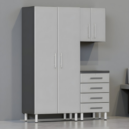 Silver Modular 3-Piece Cabinet Set