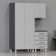 Silver Modular Ulti-Mate 3-Pc Garage Set - Tall, 4-Drawer, Wall