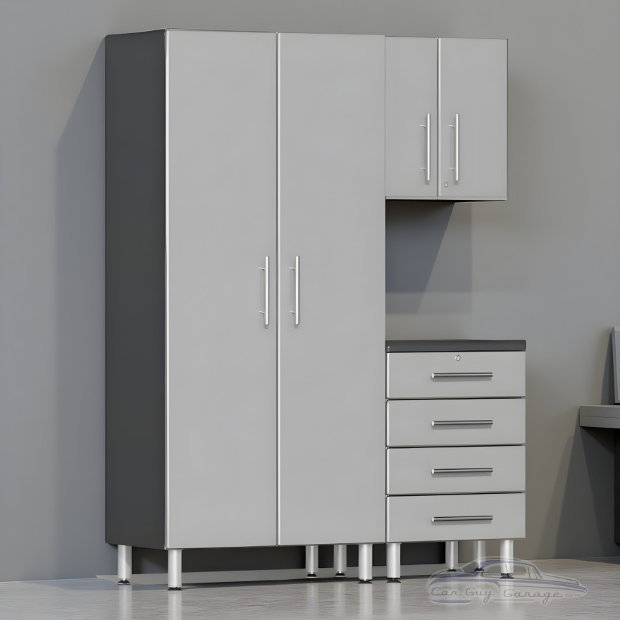 Silver Modular Ulti-Mate 3-Pc Garage Set - Tall, 4-Drawer, Wall