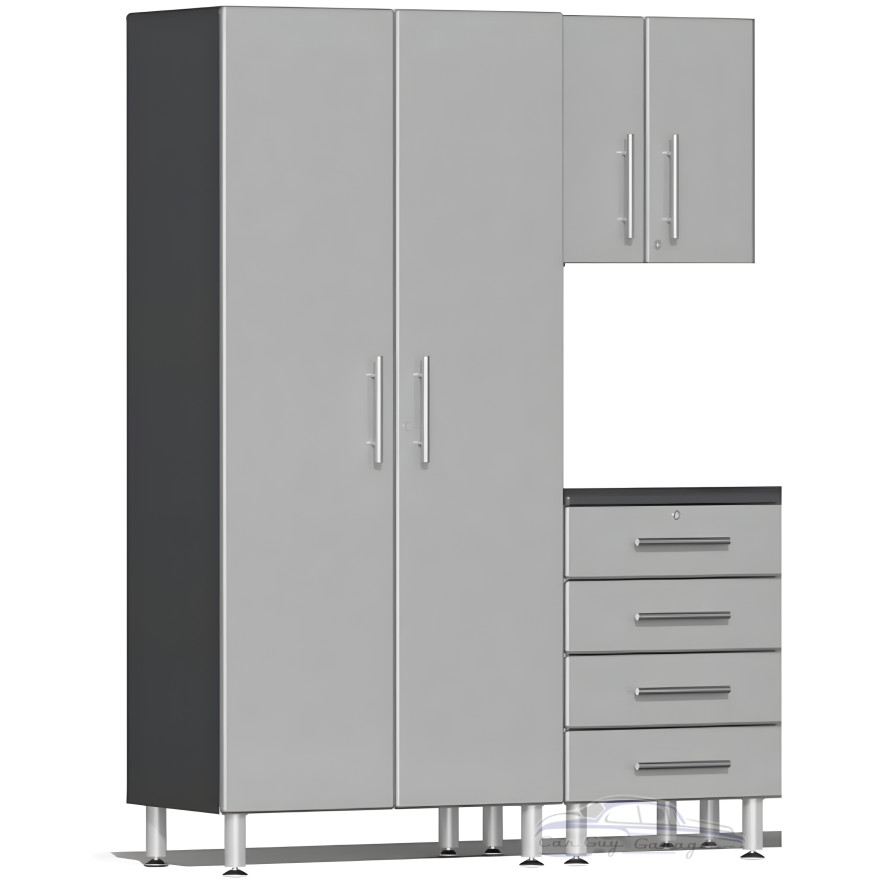 Silver Modular 3-Piece Cabinet Set Silver Modular 3-Piece Cabinet Set