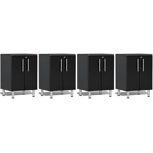 Black Modular Set of 4 Base Cabinets