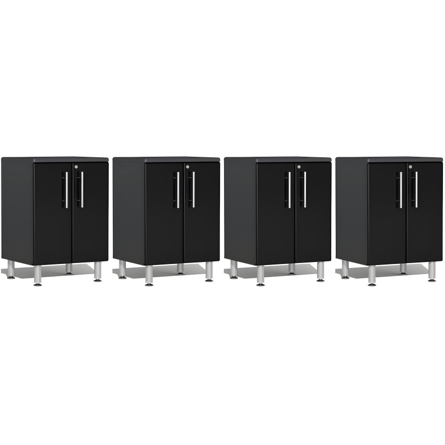 Black Modular Set of 4 Base Cabinets Black Modular Set of 4 Base Cabinets