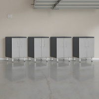 Silver Modular 4-Piece 24x21 Locking 2-Door Base Garage Cabinets
