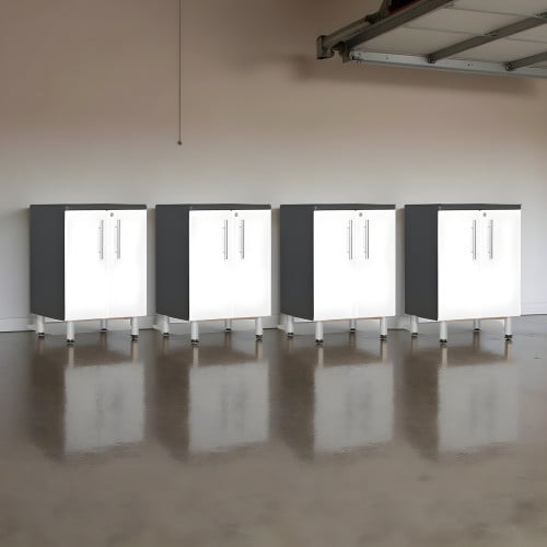 White Modular Set of 4 Base Cabinets