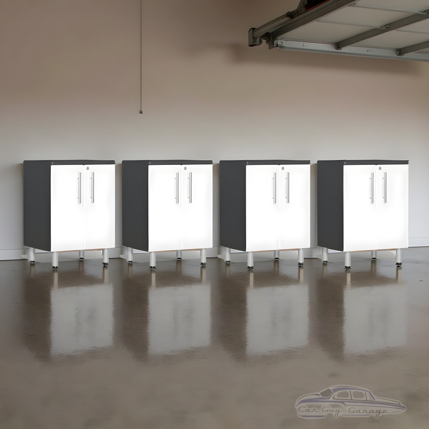 White Modular Ulti-Mate 4-Base Cabinet Set