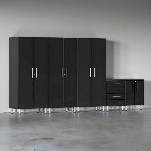 Black Modular 5-Piece Cabinet Set