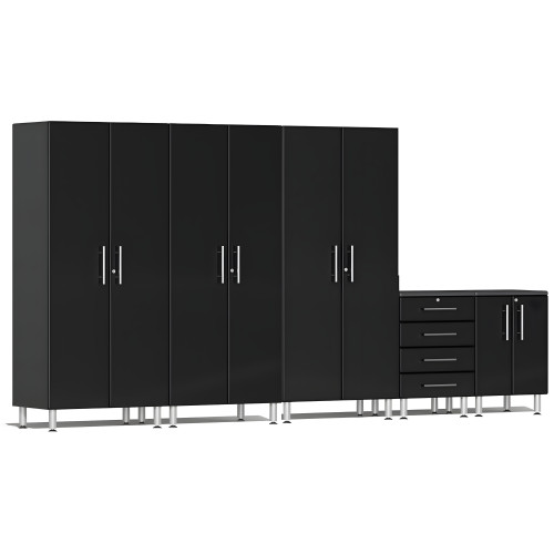 Black Modular 5-Piece Cabinet Set