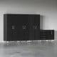 Black Modular 5-Piece Garage Cabinet Set with Tall Closets & Drawers