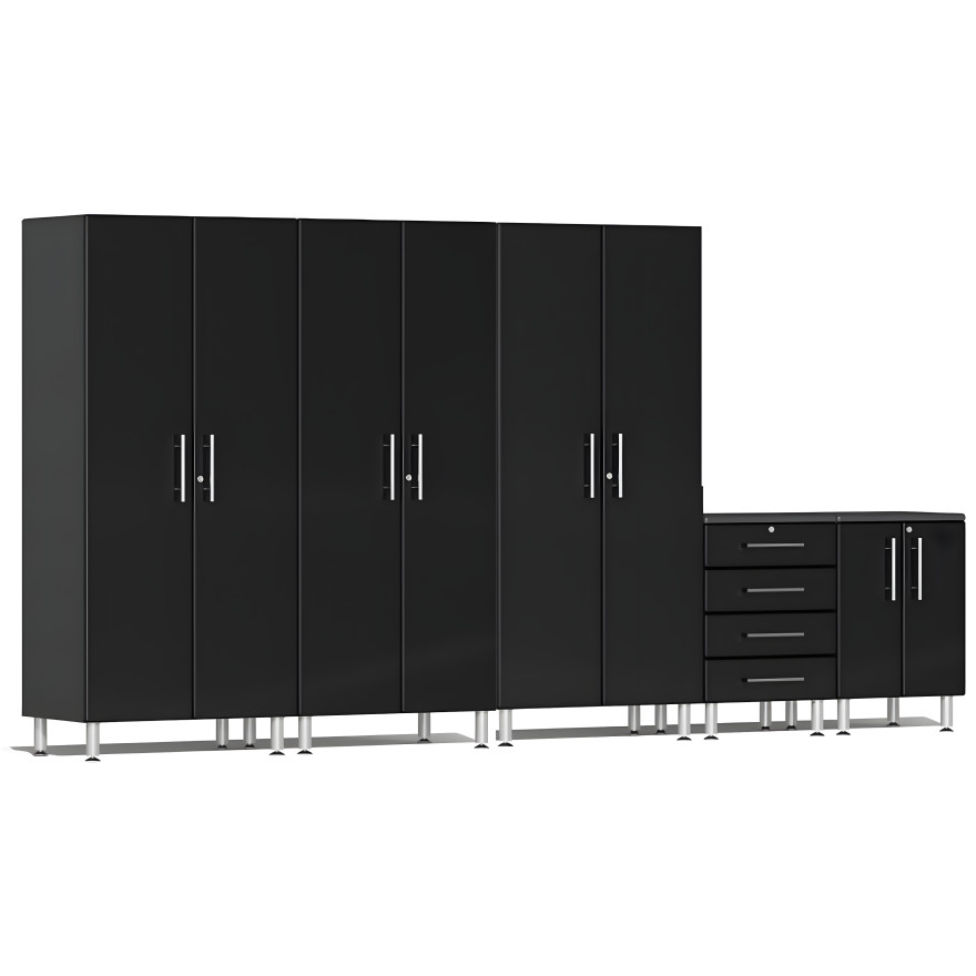 Black Modular 5-Piece Cabinet Set Black Modular 5-Piece Cabinet Set