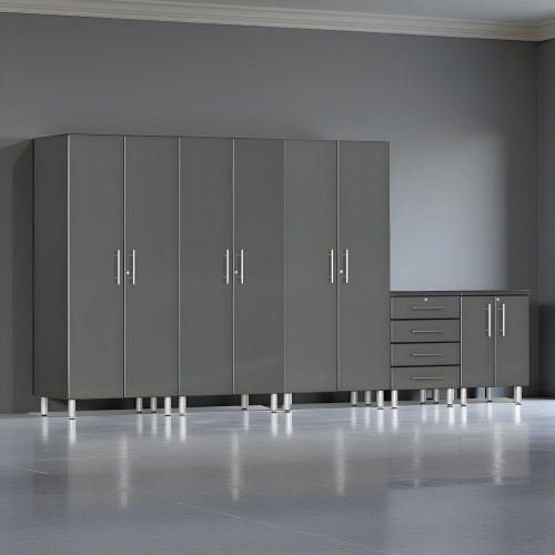 Grey Modular 5-Piece Cabinet Set