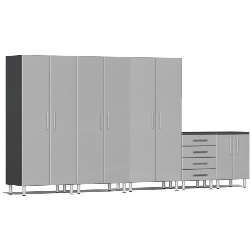 Silver Modular 5-Piece Cabinet Set