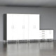 White Modular 5-Piece Garage Cabinet Set 3 Tall Cabinets + Drawer Base