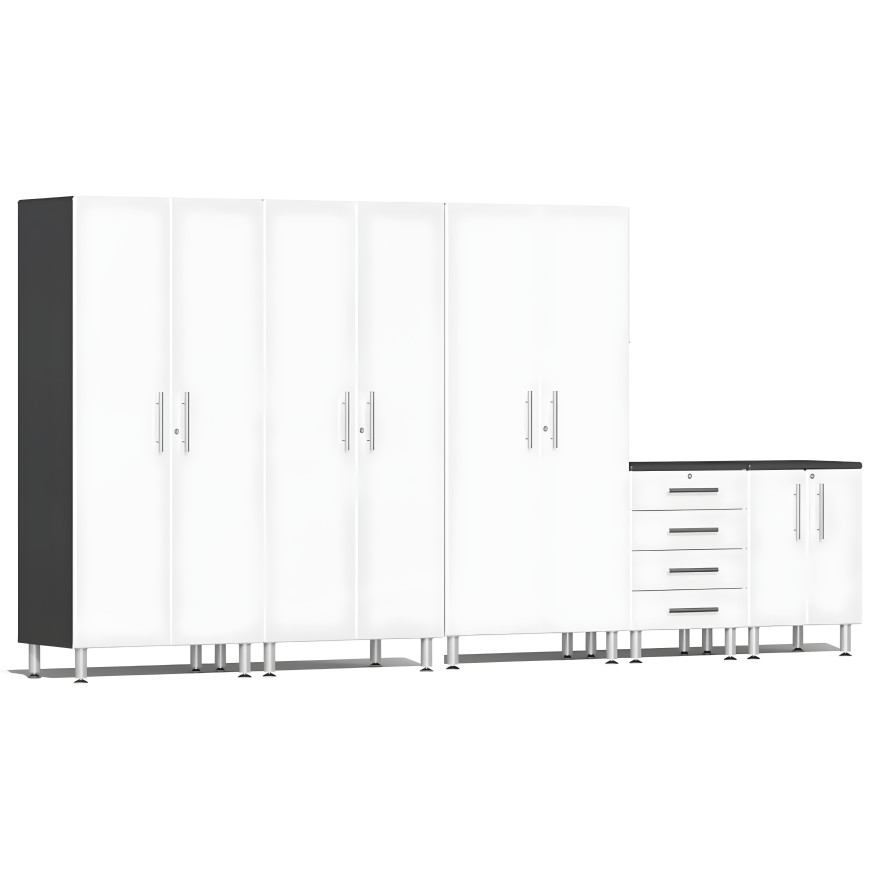 White Modular 5-Piece Cabinet Set White Modular 5-Piece Cabinet Set