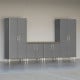Grey Modular 5-Piece Garage Cabinet Set with Bamboo Worktop (142 in.)
