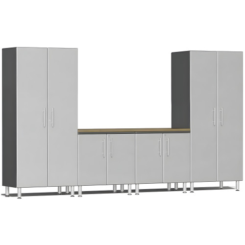 Silver Modular 5-Piece Cabinet Set
