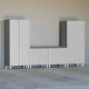 Silver Modular 12-ft 5-Piece Garage Cabinet Set with Bamboo Top