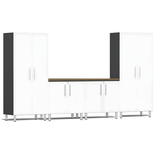 White Modular 5-Piece Cabinet Set