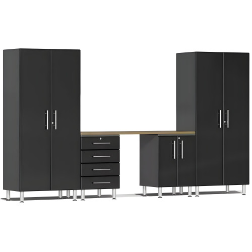 Black Modular 5-Piece Cabinet Set