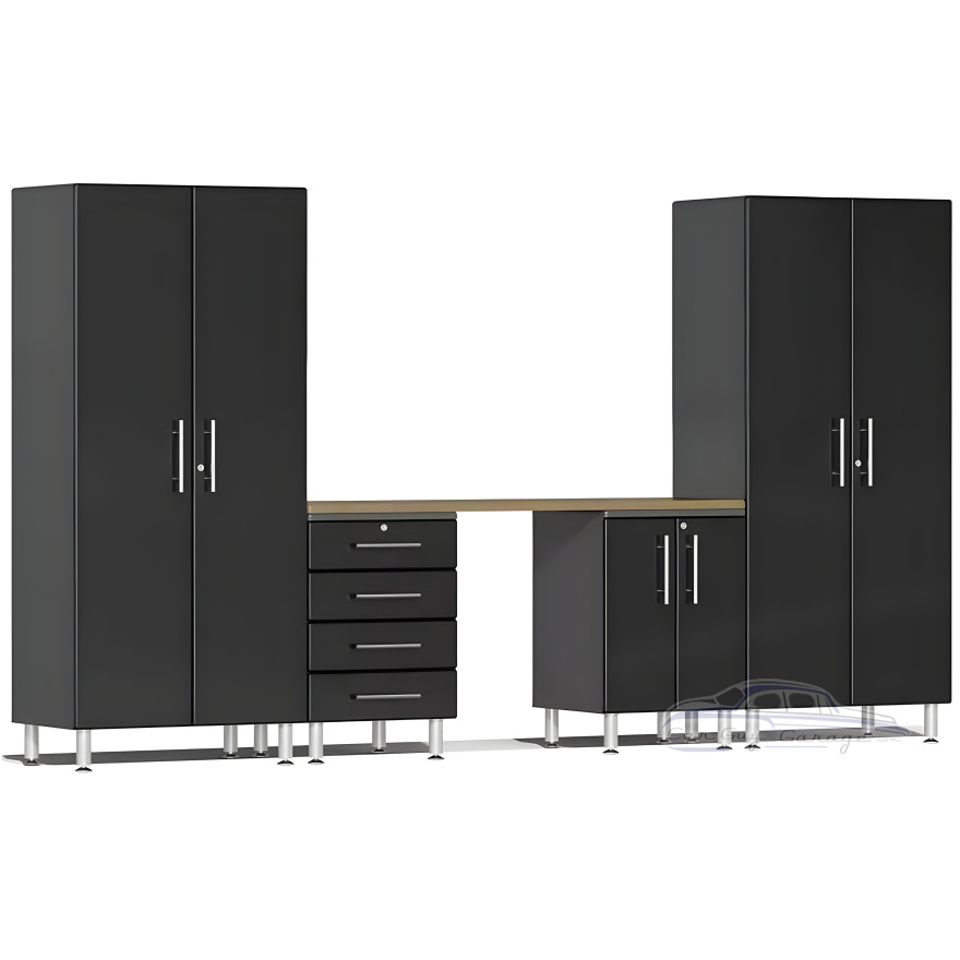 Black Modular 5-Piece Cabinet Set Black Modular 5-Piece Cabinet Set