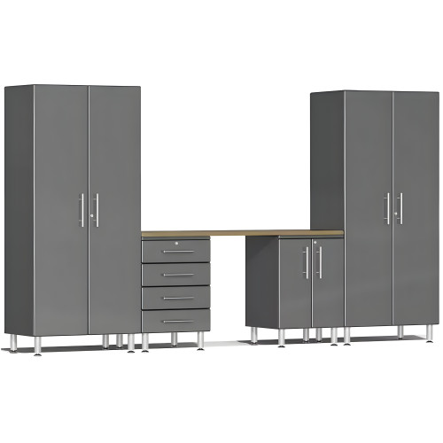 Grey Modular 5-Piece Cabinet Set