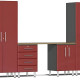 Red Modular 5-Piece Cabinet Set Red Modular 5-Piece Cabinet Set