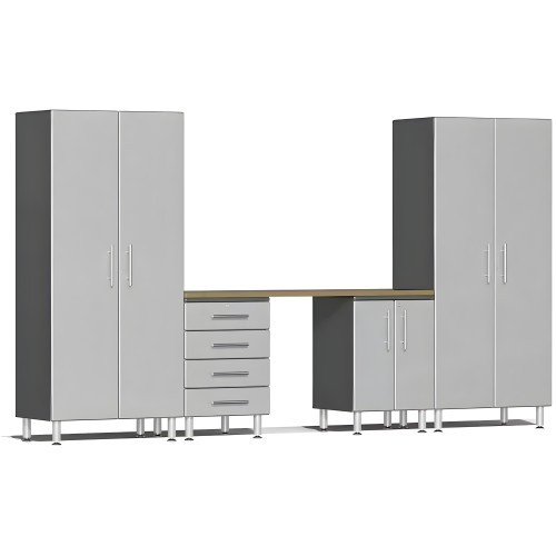 Silver Modular 5-Piece Cabinet Set
